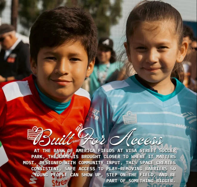 Two Street Soccer USA players with a message about access and community